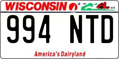 WI license plate 994NTD