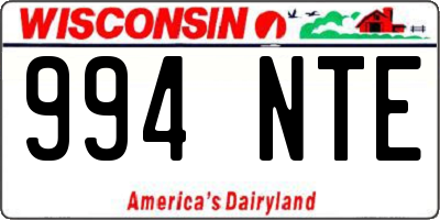 WI license plate 994NTE