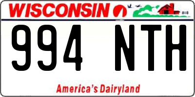 WI license plate 994NTH