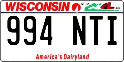 WI license plate 994NTI
