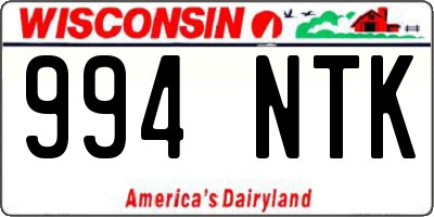 WI license plate 994NTK