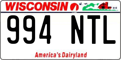 WI license plate 994NTL