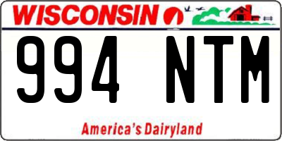 WI license plate 994NTM