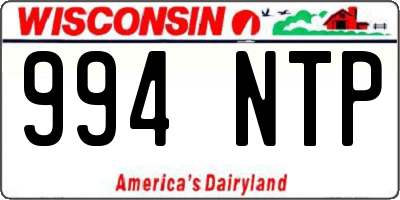 WI license plate 994NTP