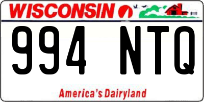 WI license plate 994NTQ