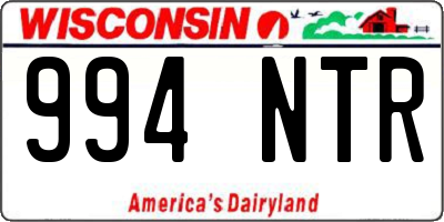 WI license plate 994NTR
