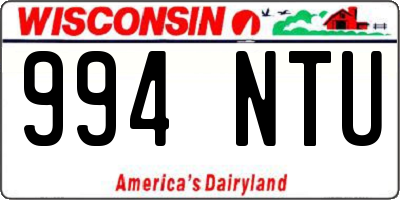 WI license plate 994NTU