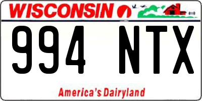 WI license plate 994NTX