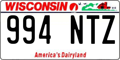 WI license plate 994NTZ