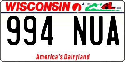 WI license plate 994NUA