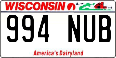 WI license plate 994NUB
