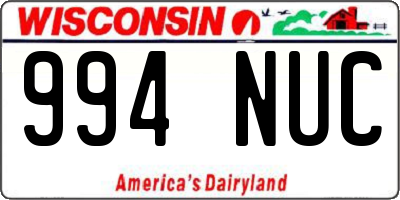 WI license plate 994NUC