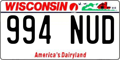 WI license plate 994NUD