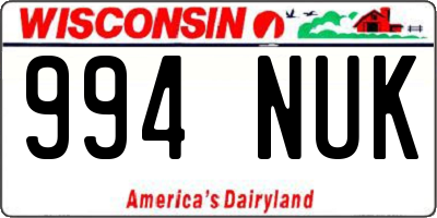 WI license plate 994NUK
