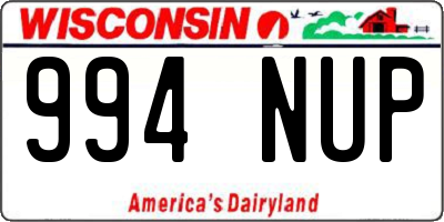 WI license plate 994NUP
