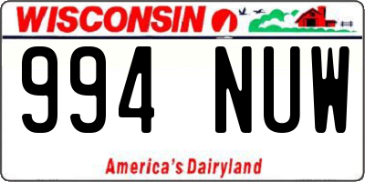 WI license plate 994NUW