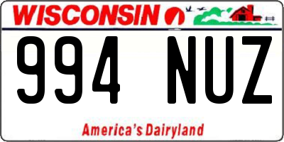 WI license plate 994NUZ