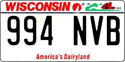 WI license plate 994NVB