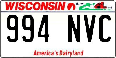 WI license plate 994NVC