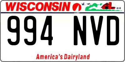 WI license plate 994NVD