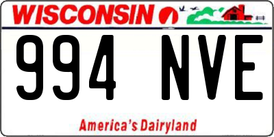 WI license plate 994NVE
