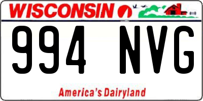 WI license plate 994NVG