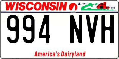 WI license plate 994NVH