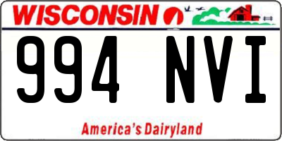 WI license plate 994NVI