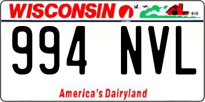 WI license plate 994NVL