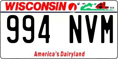 WI license plate 994NVM