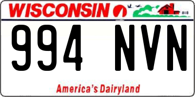WI license plate 994NVN
