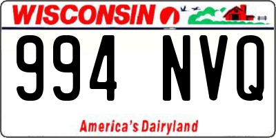 WI license plate 994NVQ