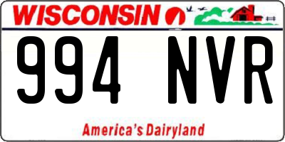 WI license plate 994NVR