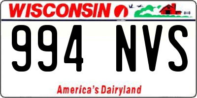 WI license plate 994NVS