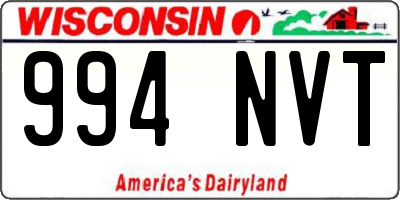 WI license plate 994NVT