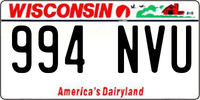 WI license plate 994NVU