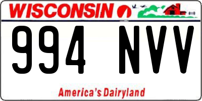 WI license plate 994NVV