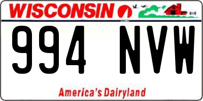 WI license plate 994NVW