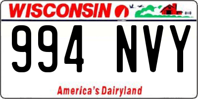 WI license plate 994NVY