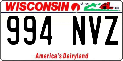 WI license plate 994NVZ