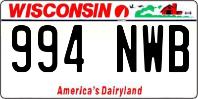 WI license plate 994NWB