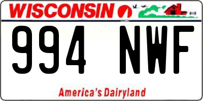 WI license plate 994NWF