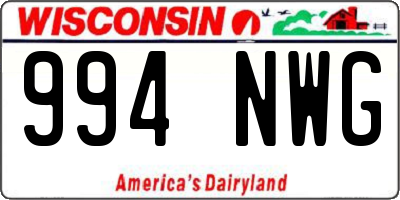 WI license plate 994NWG