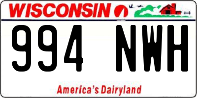 WI license plate 994NWH