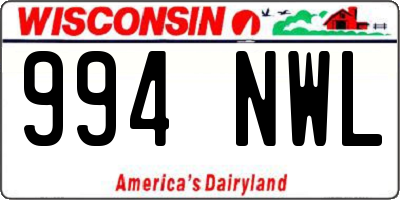 WI license plate 994NWL