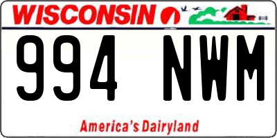 WI license plate 994NWM