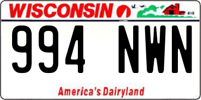 WI license plate 994NWN