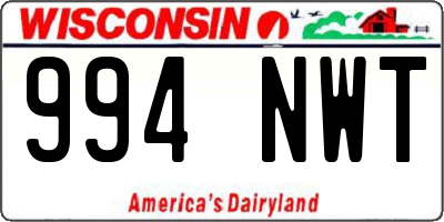 WI license plate 994NWT