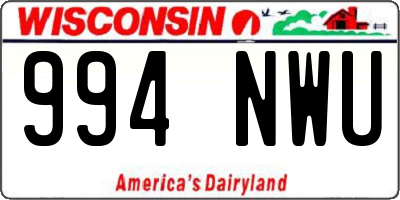 WI license plate 994NWU