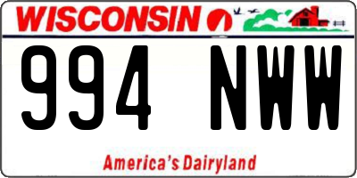 WI license plate 994NWW